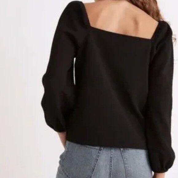 Madewell Crepe Square-Neck Puff-Sleeve Top Size XS - Picture 2 of 6